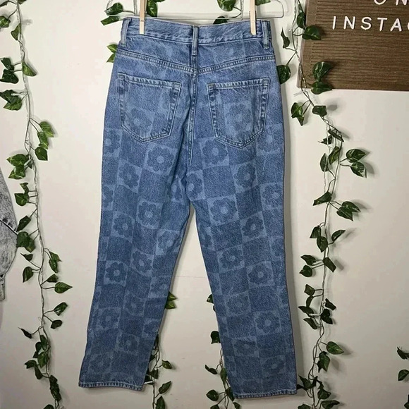 Pacsun Eco Flower Printed High Rise Straight Semi Wide Leg Jeans - Picture 7 of 8